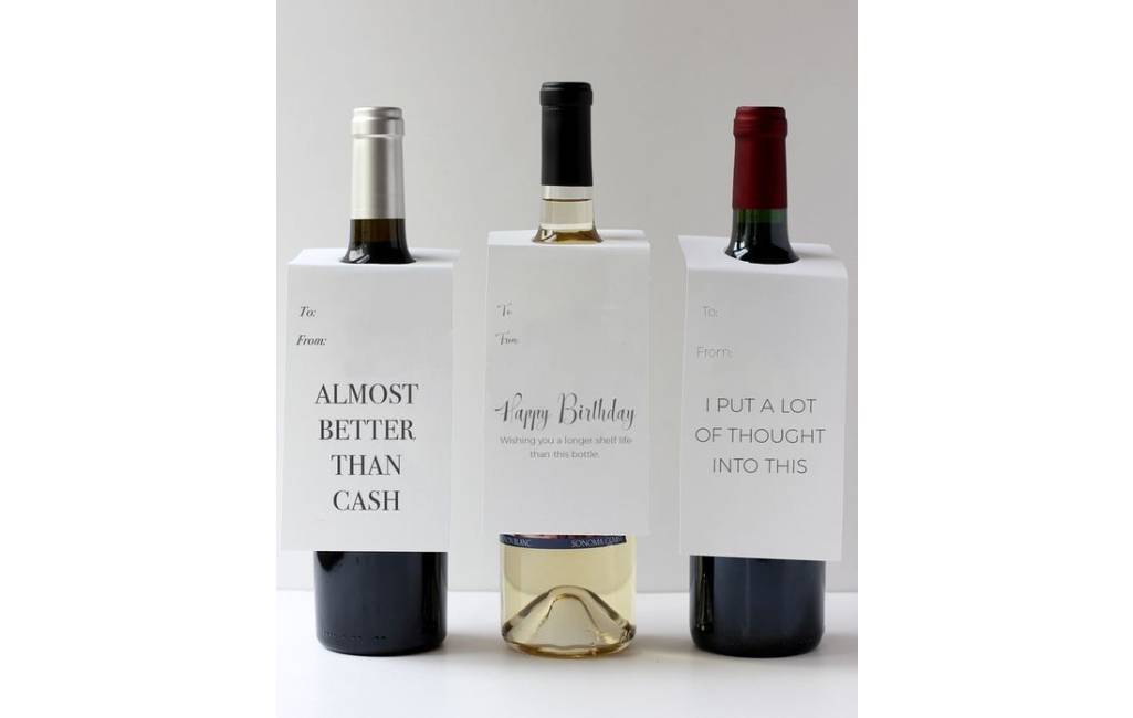 Christmas greetings and a bottle of wine
